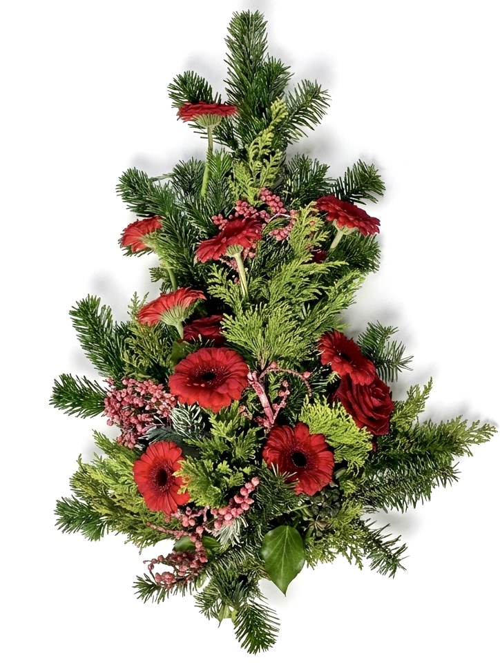 Roter Trauerstrauß zur Beerdigung