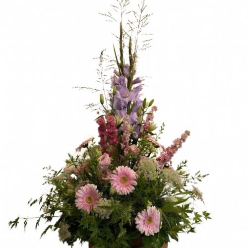 Trauergesteck rosa pink