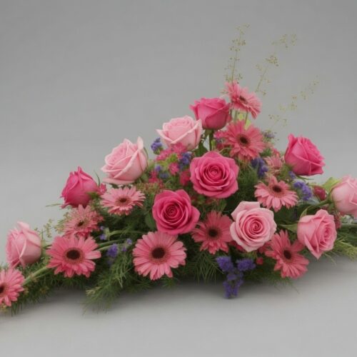rosa Trauergesteck zur Beerdigung